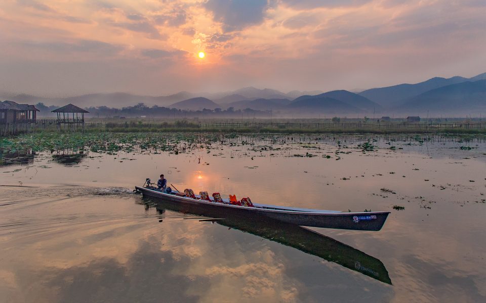 Sunset at Lake Inley Myanmar - Gary Cawood
