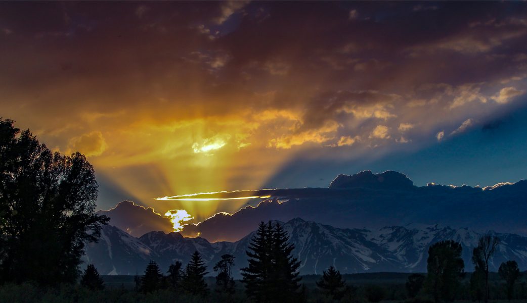 Sunset Over Teton Range WY - Mel Wright