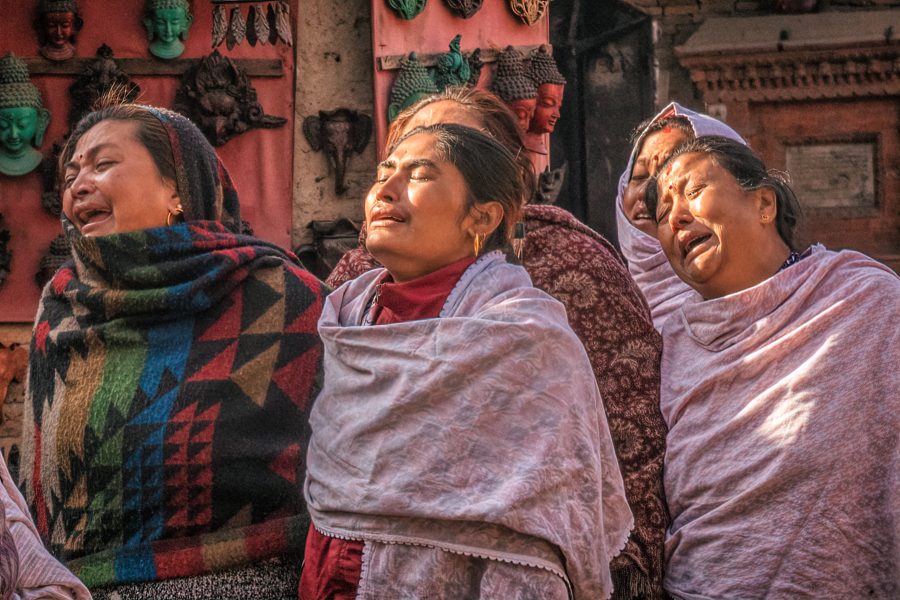 Funeral Mourners Procession Kathmandu Nepal - Don Goldman