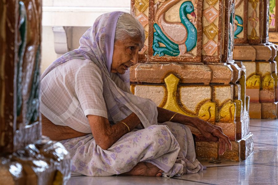 Elderly Hindu Woman Praying Amedabad,India - Theo Goodwin