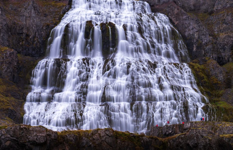 Dynjandi Waterfall and Visitors Iceland - Pat Honeycutt