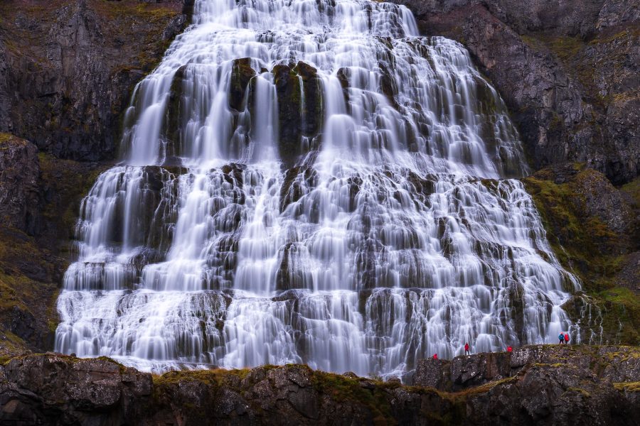 Dynjandi Waterfall and Visitors Iceland - Pat Honeycutt