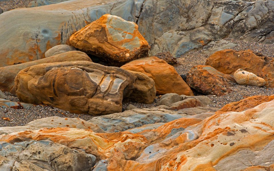 Colorful Rock Formations at Point Lobos - Julius Kovatch