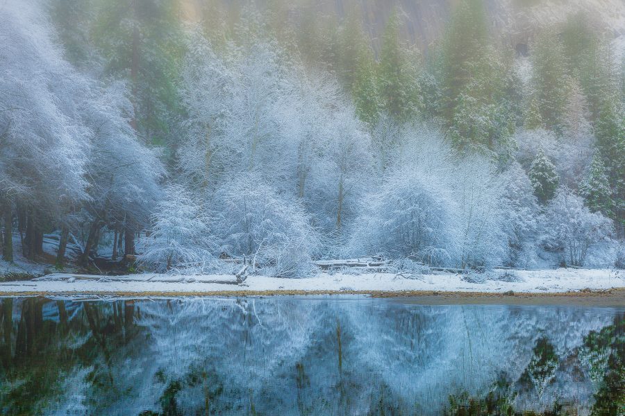 Winter Reflection Along the Merced River Yosemite - Doug Arnold