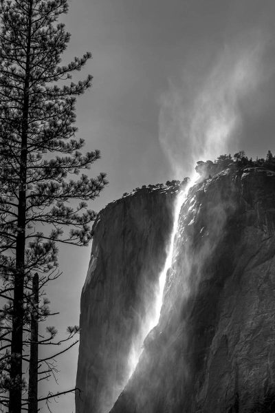 Horsetail Falls with High Wind Yosemite Spring 23 - Charlie Willard